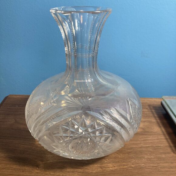 Vintage American Brilliant Period Cut Glass Crystal Decanter Carafe Vase - Picture 1 of 16